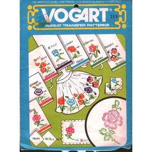 Vintage Vogart 215 Days of the Week Flower Embroidery Iron On Transfer Patterns